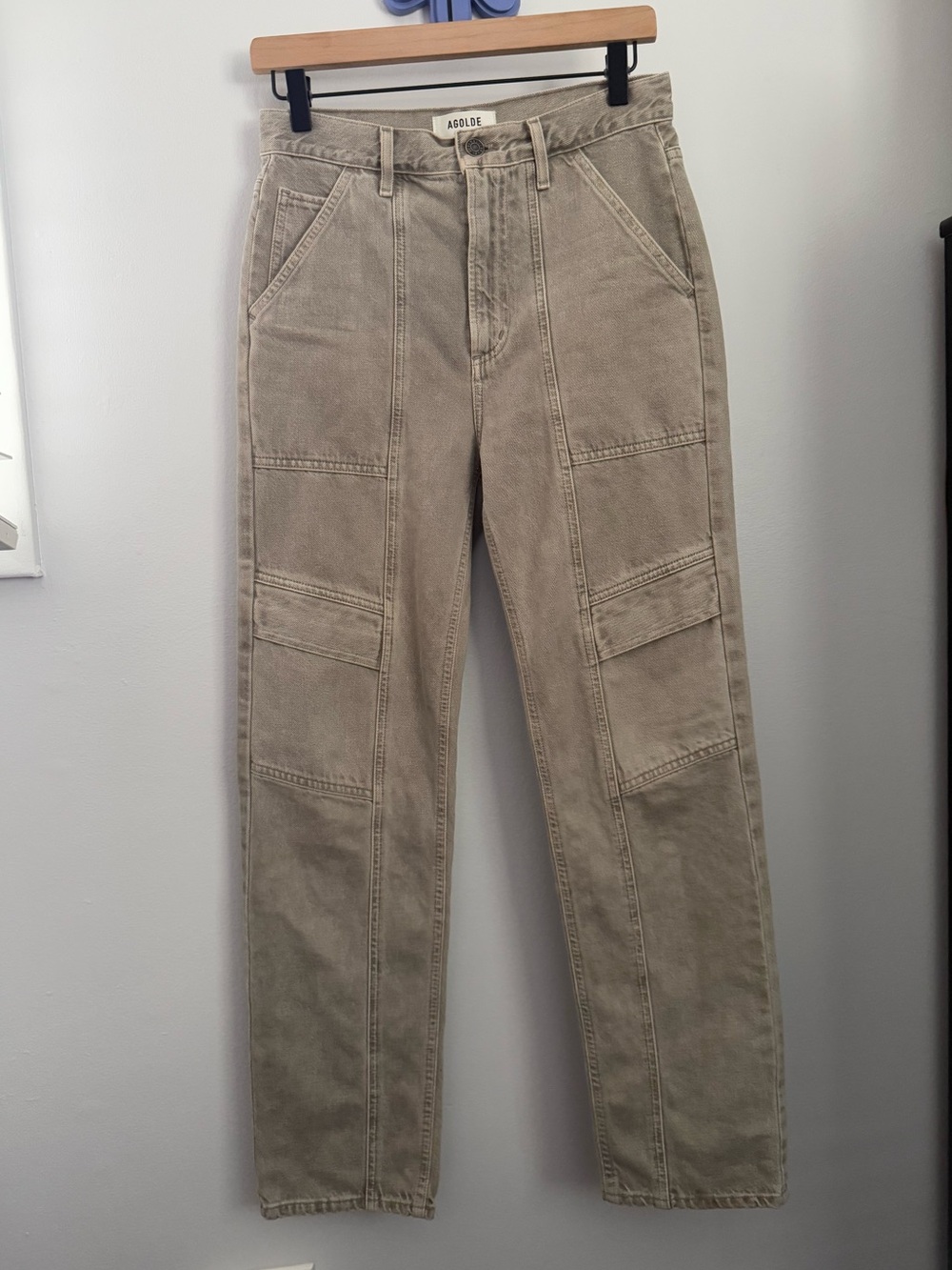Agolde 24 Cooper Cargo Tan Khaki Sand